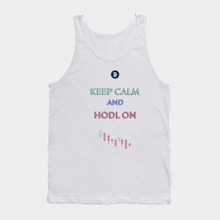 Bitcoin T-Shirt KEEP CALM AND HODL ON Tank Top